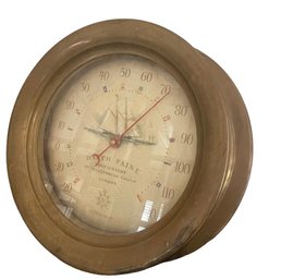 Ralph Paine Reproduction Brass Nautical Thermometer