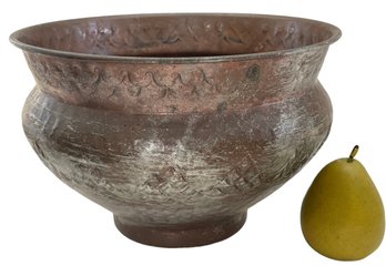 Antique Hammered Copper Wash Bowl
