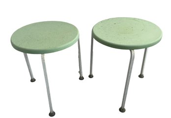 Vintage MCM Arne Jacobsen Style Stacking Patio Accent Tables
