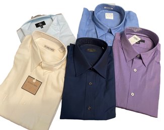 Five New With Tags Mens Shirts Size L - Birma Bibas, Barberini, Calvin Klein, BR And More