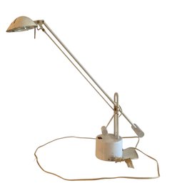 White Adjustable Height  Weighted Desk Lamp