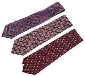 Three Valentino Ties -Purple, Pink, Reds