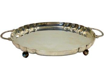 Sterling Silver Small Footed Tray With Handles