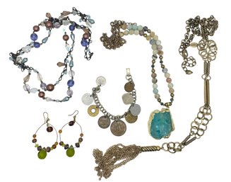 Coins, Beads And Chains Collection - 5 Pieces