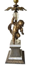 Vintage Italian Ornate Gilded Figural Cherub Lamp