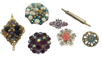 Pretty Pin Collection B - 7 Pieces - Includes Vintage KARU Arke Inc