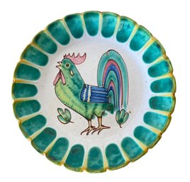 Vintage Italian Ceramic Rooster Plate