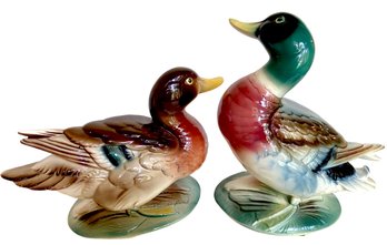 A Pair Of Vintage Porcelain Mallard Duck And Hen By Anthony D. Priolo