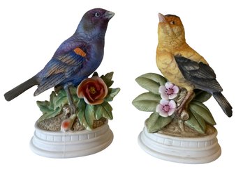 Vintage Golden Finch & Blue Grosbeak Birds By Napcoware