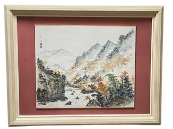 Chinese Watercolor Landscape On Paper (T)