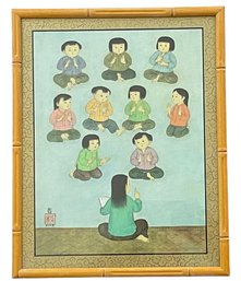 Chinese Print Of Classroom & Teacher By Mai Thi