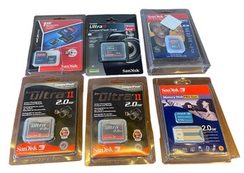 Six Flash Memory Discs - Various Brands