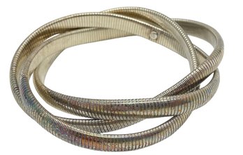 Sterling Silver Interlocking Braided Bangle Bracelet Lot D