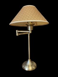 Swing Arm Lamp Brushed  Brass Finish Works Shade Included