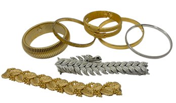 Coro, Napier, Monet And Trifari Bracelets - 7 Pieces