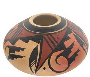 Small Signed Hopi Native American Polychrome Dinea Clay Pot