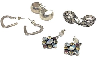 Sterling Silver Earrings - 4 Pairs