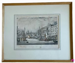 Antique English Tinted Lithograph 'The Custom House' (U)