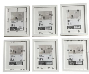 Six NEW IKEA Ribba White Wood Box Frames