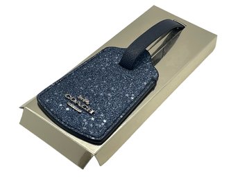 Coach Blue Glitter Luggage Tag - Brand New
