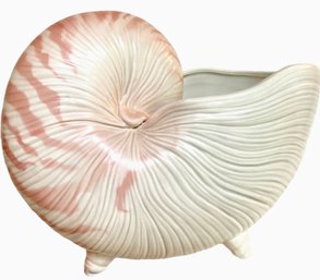 Vintage Fitz & Floyd Ceramic Nautilus Shell Planter