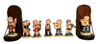 Collection Of Hummel Like Orchestra Figurines & Bookends
