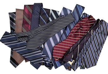 Grouping Of 13 Preppie Striped Ties - J Crew, Polo, Brooks Brothers