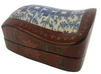 Vintage Chinese Porcelain And Lacquer Box