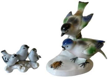 Two Vintage Porcelain Bird Figurines