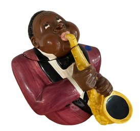 Vintage Jazz Sax Player Cookie Jar By Clay Art (Z)
