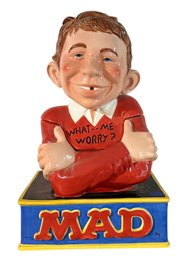 Vintage Alfred E. Newman Mad Magazine  Cookie Jar By Clay Art (b-5)
