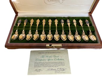 24K Gold & Sterling Vermeil Spoon Set 'The World's Greatest Composers'