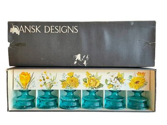 Set Of Six Vintage Dansk Designs Bud Vases In The Original Box, Made In France