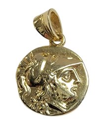 14K Yellow Gold Solid Napolean Style Pendant (Heavy)