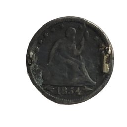 1854 Seated Liberty LOVE TOKEN Hand Engraved