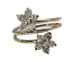 Sterling Silver Flower Style CZ Ring