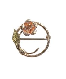 Beautiful Krementz Gold FIlled Pin With Rose BY COLOR
