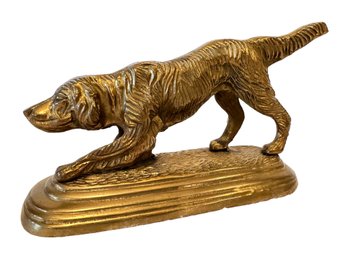 Vintage Brass Sculpture Of Dog