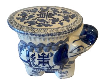Chinese Blue And White Porcelain Elephant Garden Seat
