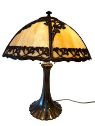 Antique Quality Slag Glass Table Lamp