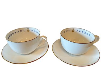 Pair Of Royal Worcester VERY IMPORTANT PERSON Teacup And Saucer Set