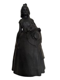 Vintage Cast Iron Doorstop Of Woman Painted Black