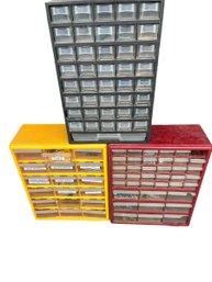 3 Used Plastic Fastener Storage Cases