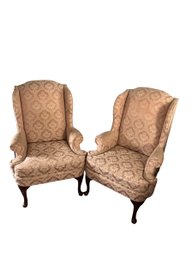 2 Vintage Thomasville Queen Anne Wingback Chairs