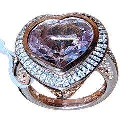 Heart Shaped Ring With Silver Tone