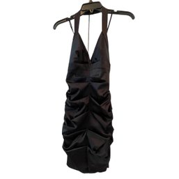 A NICOLE MILLER Black Halter Dress Size 0P - Dry Clean Only