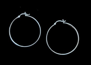 Vintage Silver Tone Hoop Earrings