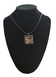 Clock Gears Square Pendant Necklace