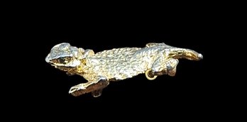 Texas Horned Lizard In Gold Tone Brooch