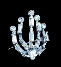 Skeleton Hand Made Of Gems Brooch